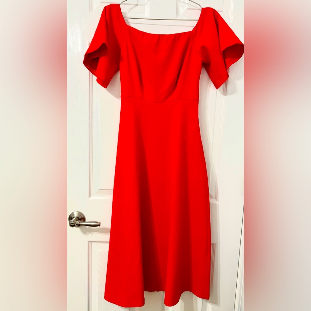 Zara Vibrant Red Midi Dress